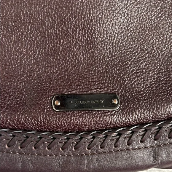 Burberry Brown Leather Hobo Bag with Braided Trim - Picture 3 of 10